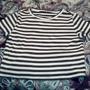 H&M striped crop top
